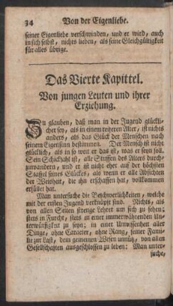 Das Vierte Kapittel. Von jungen Leuten und ihrer Erziehung