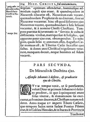 Pars Secunda, De Miraculis & Doctrina ejus.