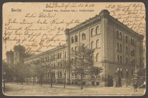 Ansichtskarte "Berlin Wrangel Str., Kaserne des 3. Garde-Regts."