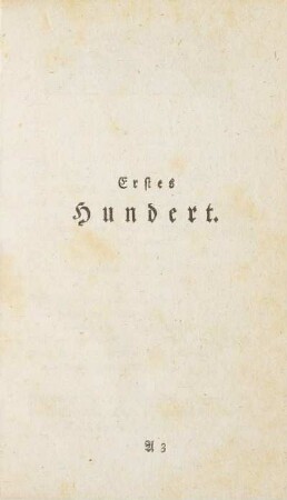 Erstes Hundert
