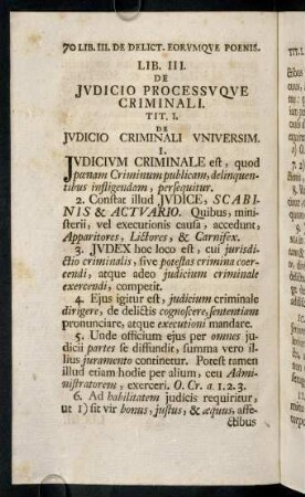 70-108, Lib. III. De Judicio Processuque Criminali.