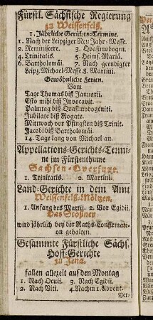 Gesammte Fürstliche Sächs. Hoff-Gerichte zu Jena