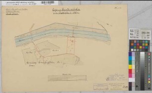 Ems Kanalisierung Blatt 15 Strecke Haren Nadelwehr bei Hilter Lage- und Grunderwerbsplan 1892 1 : 2000 45 x 67 kol. Zeichnung A. Franke, Wasserbauinspektor Wasser- und Schiffahrtsdirektion Münster
