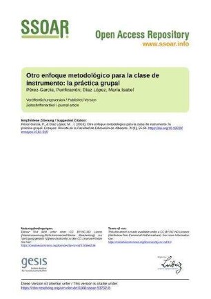 Otro enfoque metodológico para la clase de instrumento: la práctica grupal