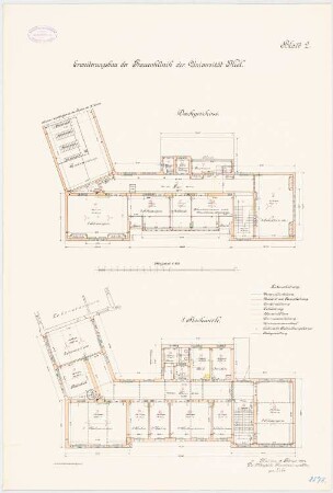 Frauenklinik der Christian-Albrechts-Universität Kiel Erweiterung: Grundriss 1. OG, DG 1:100