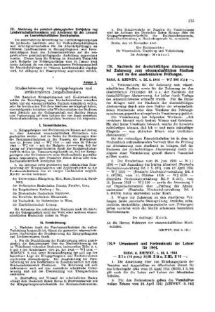 Urlaubszeit und Ferieneinsatz der Lehrer für 1944 : [Amtliche Erlasse] ; [Amtlicher Teil]