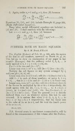 Further note on magic squares.