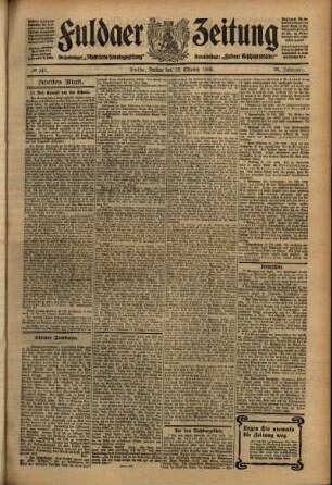 Zweite Ausgabe vom Freitag, den 22. Oktober 1909.