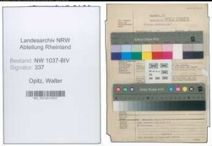 Entnazifizierung Walter Opitz , geb. 12.06.1891 (Angestellter)