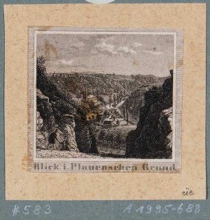 Der Plauensche Grund vom Hohen Stein mit der Buschmühle und der Villa Grassi