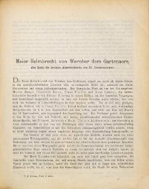 Meier Helmbrecht von Wernher dem Gartenaere : Eine Quelle für dt. Altertumskunde