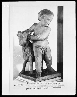 Folge von Gartenskulpturen aus dem Würzburger Hofgarten — Putto mit Ziegenbock