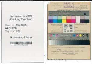 Entnazifizierung Johann Gruemmer , geb. 19.12.1905 (Bergmann)