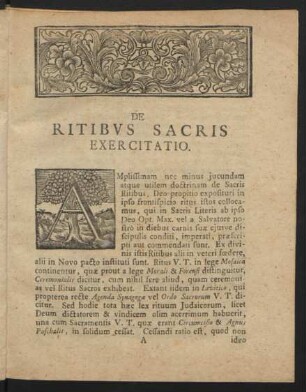 De Ritibus Sacris Exercitatio