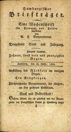 Zehnter, sonst drey und zwanzigster Bogen