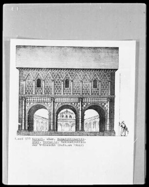 Aufriss der Torhalle der ehemaligen Klosterkirche