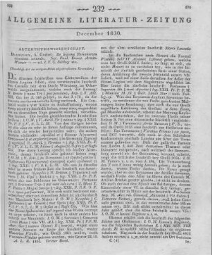 Wiener, P. E.: De Legione Romanorum vicesima secunda. Hrsg. v. J. F. C. Dilthey. Darmstadt: Göbel 1830 (Beschluss der im vorigen Stück abgebrochenen Recension)