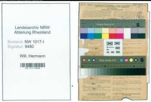 Entnazifizierung Hermann Will , geb. 05.01.1907 ()