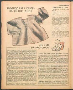 Abriguito para criatura de dos años [Fotografía] : Como tejer la labor