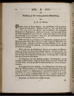 VI. Nachtrag zu der vorhergehende Abhandlung.