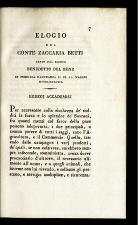 Elogio del conte Zaccaria Betti