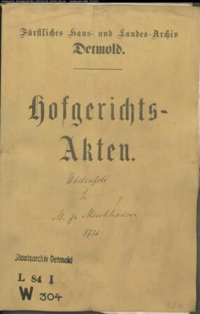 Wöstenfeld gegen Meier zu Menkhausen - Schuldforderung