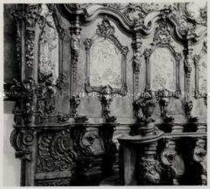 Zwiefalten, Pfarr- und Wallfahrtskirche Münster Unserer Lieben Frau, Chorgestühl (Detail)