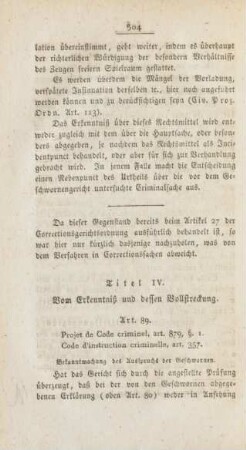 Titel IV. Vom Erkenntniß und dessen Vollstreckung