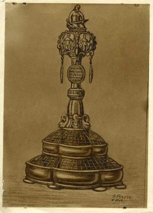 Entwurf für den Ruderpokal der Regatta in Dresden 1914 : Entwurf für den Ruderpokal der Regatta in Dresden 1914. Kreidezeichnung (1914; C. Brose)