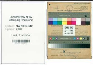 Entnazifizierung Franziska Heck , geb. 14.01.1892 (Friseuse)