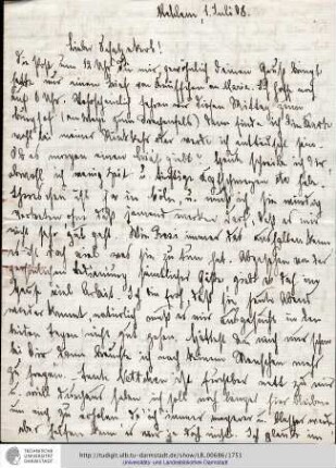 Brief vom 01.07.1908