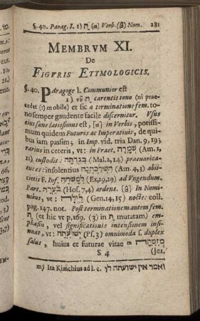 Membrum XI. De Figuris Ettmologicis.