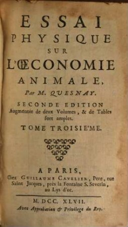 Essai Physique Sur L'Oeconomie Animale. 3