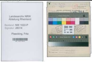 Entnazifizierung Fritz Plaecking , geb. 24.04.1910 (Maler)