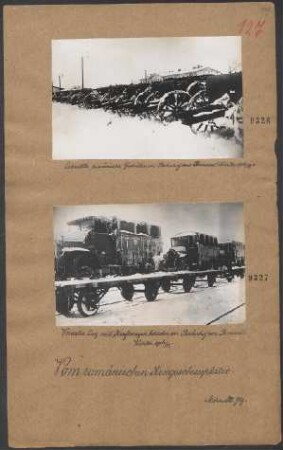 Erbeutete rumänische Geschütze im Bahnhof von Bucarest Winter 1916/1917