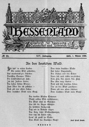 No. 19, 1. Oktober 1900