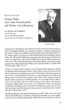 Gustav Falke und seine Freundschaft mit Detlev von Liliencron