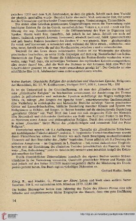 23: [Rezension von: Walter Burkert, Griechische Religion der archaischen und klassischen Epoche]