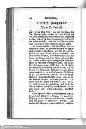 Drittes Hauptstück. Vom Geschmack