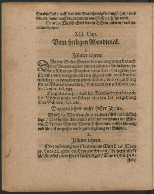 XII. Cap. Vom heiligen Abendtmal.