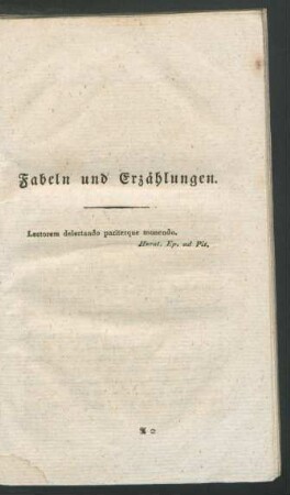 Fabeln und Erzaehlungen.