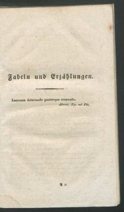Fabeln und Erzaehlungen.
