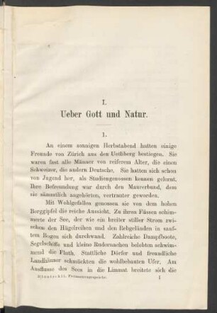 I. Ueber Gott und Natur.
