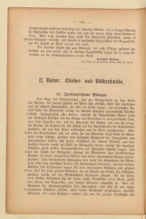 II. Natur. Länder- und Völkerkunde