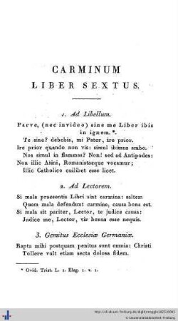 Carminum. Liber Sextus.