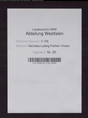 Briefe der ersten Gattin Eleonore Vincke geb. von Syberg (insgsamt 697 Briefe 1809-1826)