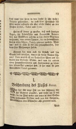 I. Beschreibung des Flusses Amur.