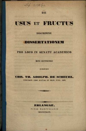 De usus et fructus discrimine