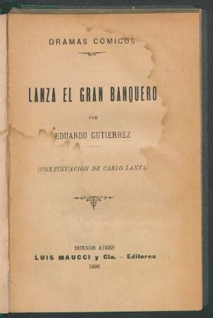 Lanza el gran banquero : (continuación de Carlo Lanza)