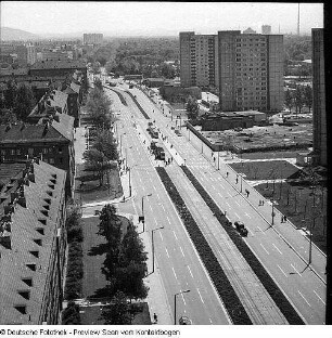 Pirnaischer Platz (Blicke vom Hochhaus, Hubkran, Fußgängertunnel)